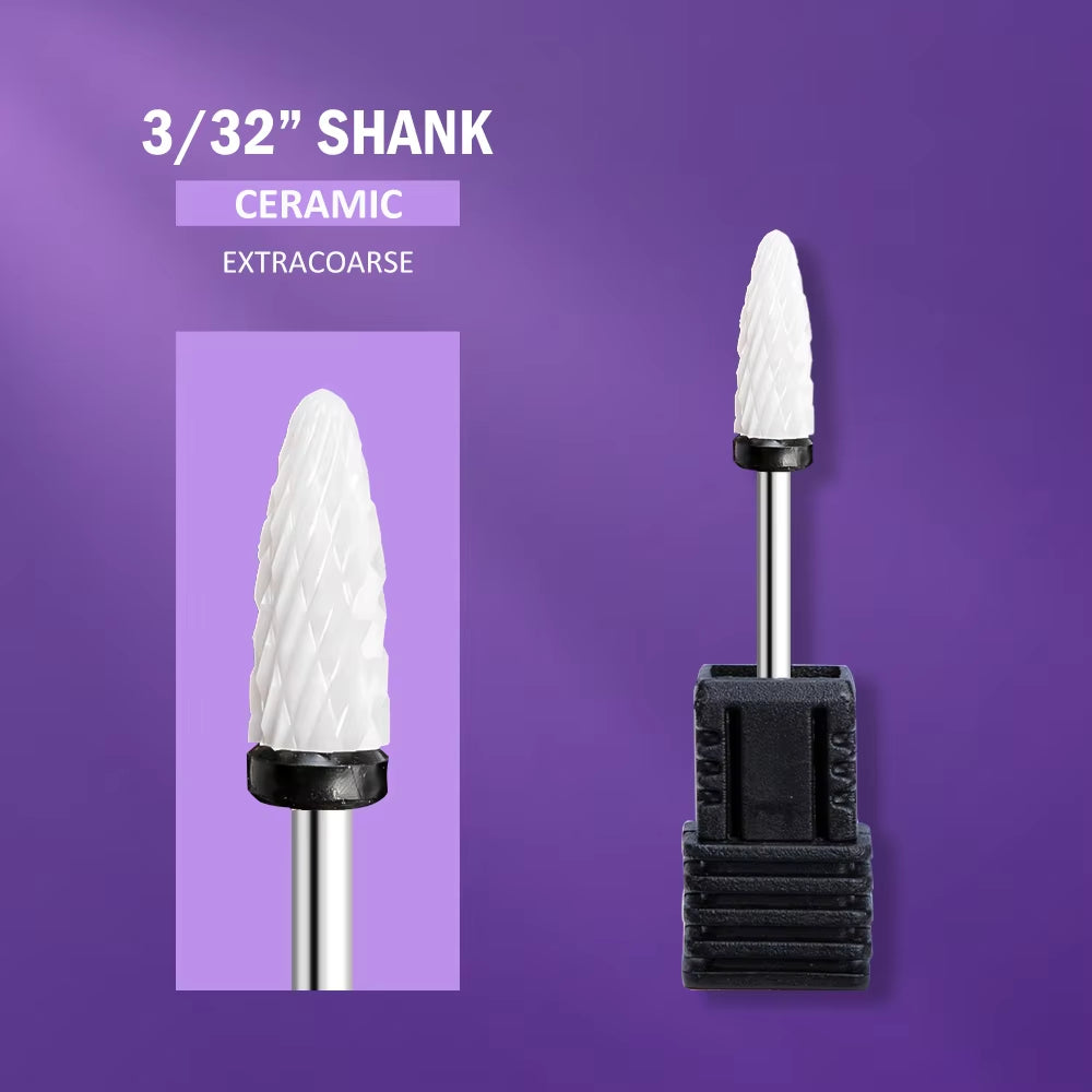 Ceramic Nail Drill Bit Milling Cutter for Manicure Pedicure Nail Files Buffer Nail Art Equipment Accessory