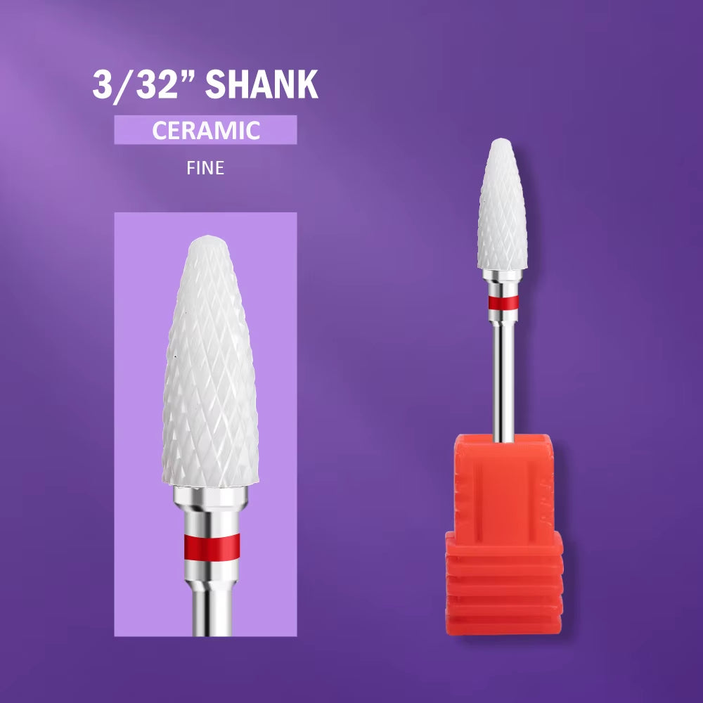 Ceramic Nail Drill Bit Milling Cutter for Manicure Pedicure Nail Files Buffer Nail Art Equipment Accessory